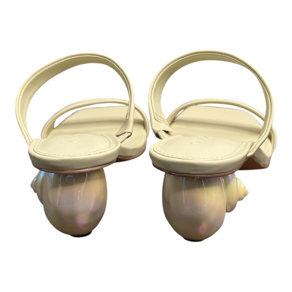 Katy Perry Maritime Shell Heel Two Band Sandal in Chalk 8.5 NIB Slip-On - Picture 5 of 11